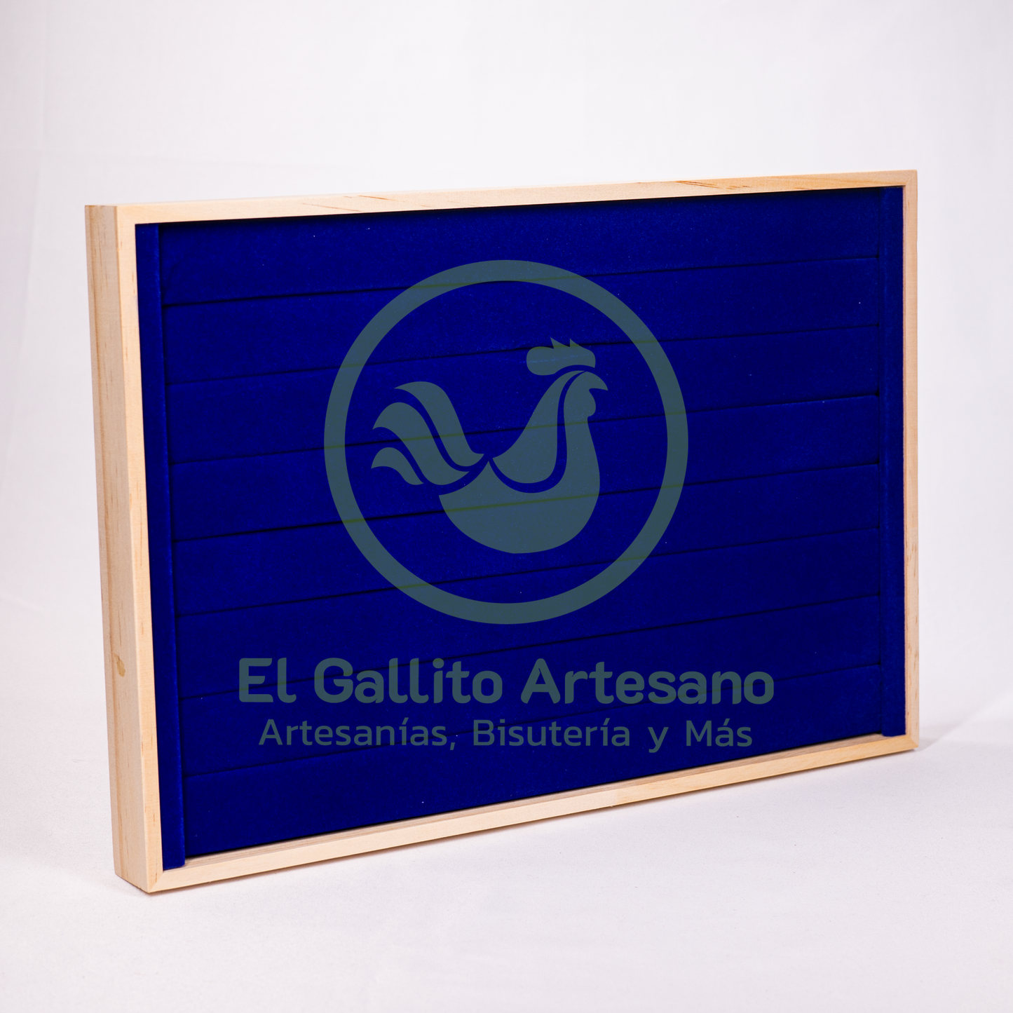 Exhibidor Anillo Piel Base Madera 35X24cm | Colores
