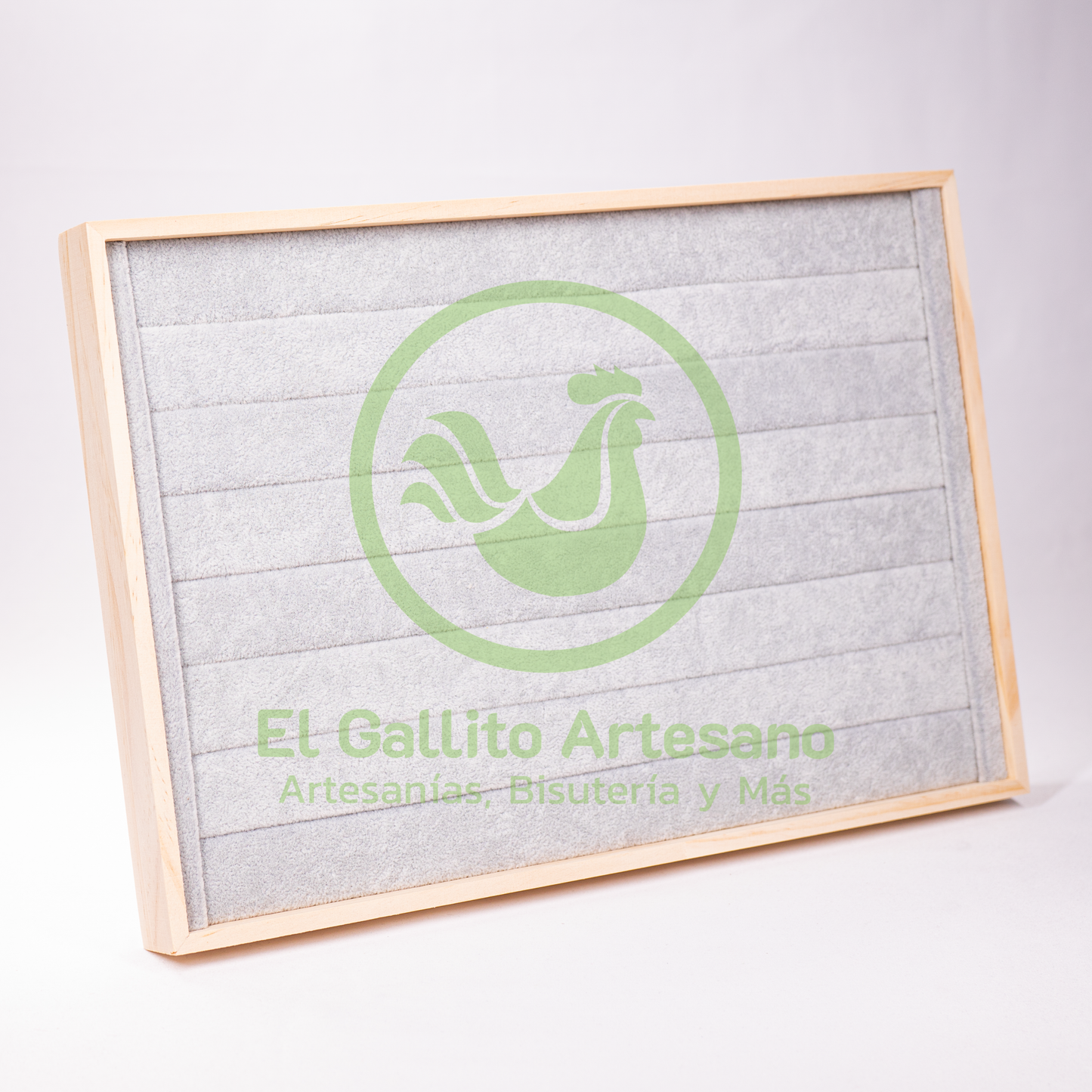 Exhibidor Anillo Piel Base Madera 35X24cm | Colores