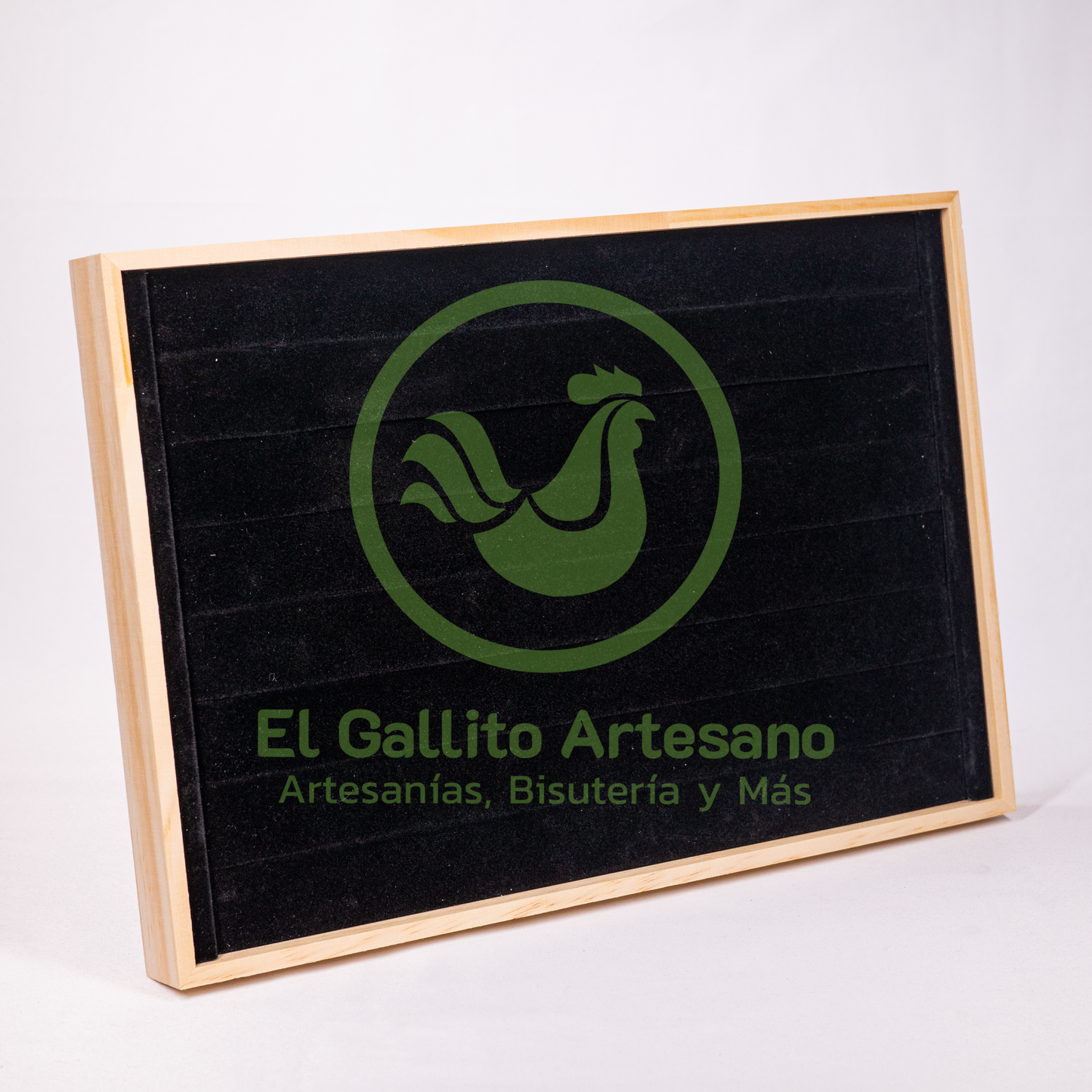 Exhibidor Anillo Piel Base Madera 35X24cm | Colores