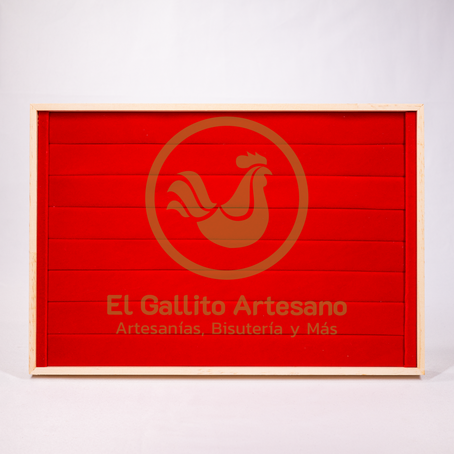 Exhibidor Anillo Piel Base Madera 35X24cm | Colores