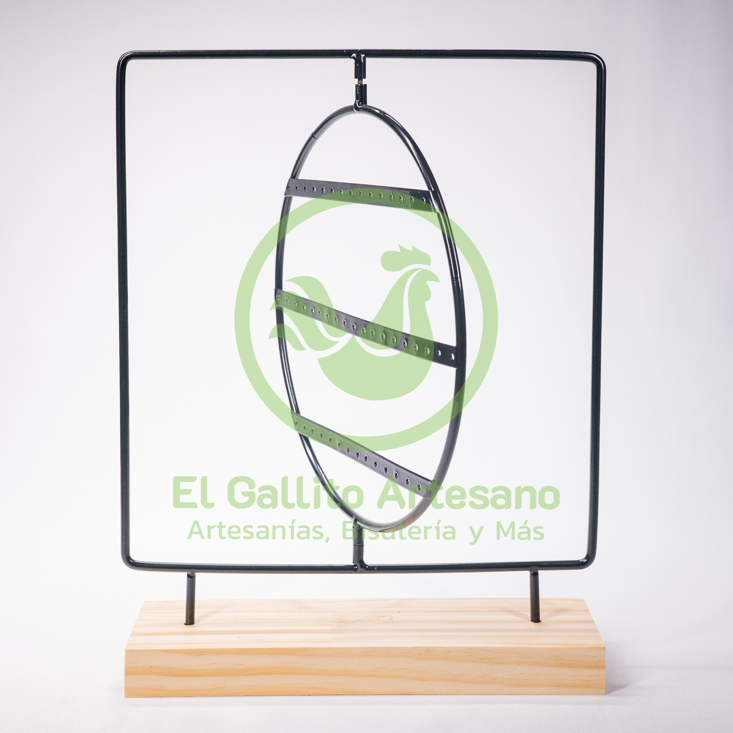 Exhibidor #61 Arete De Metal Circulo Negro 25.5X32.6cm