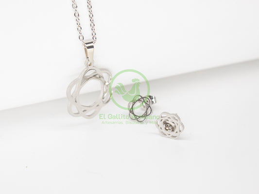 Collar Acero #16 - Flor Átomo