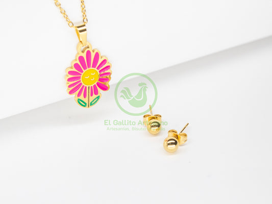 Collar Acero #20 - Flor Feliz