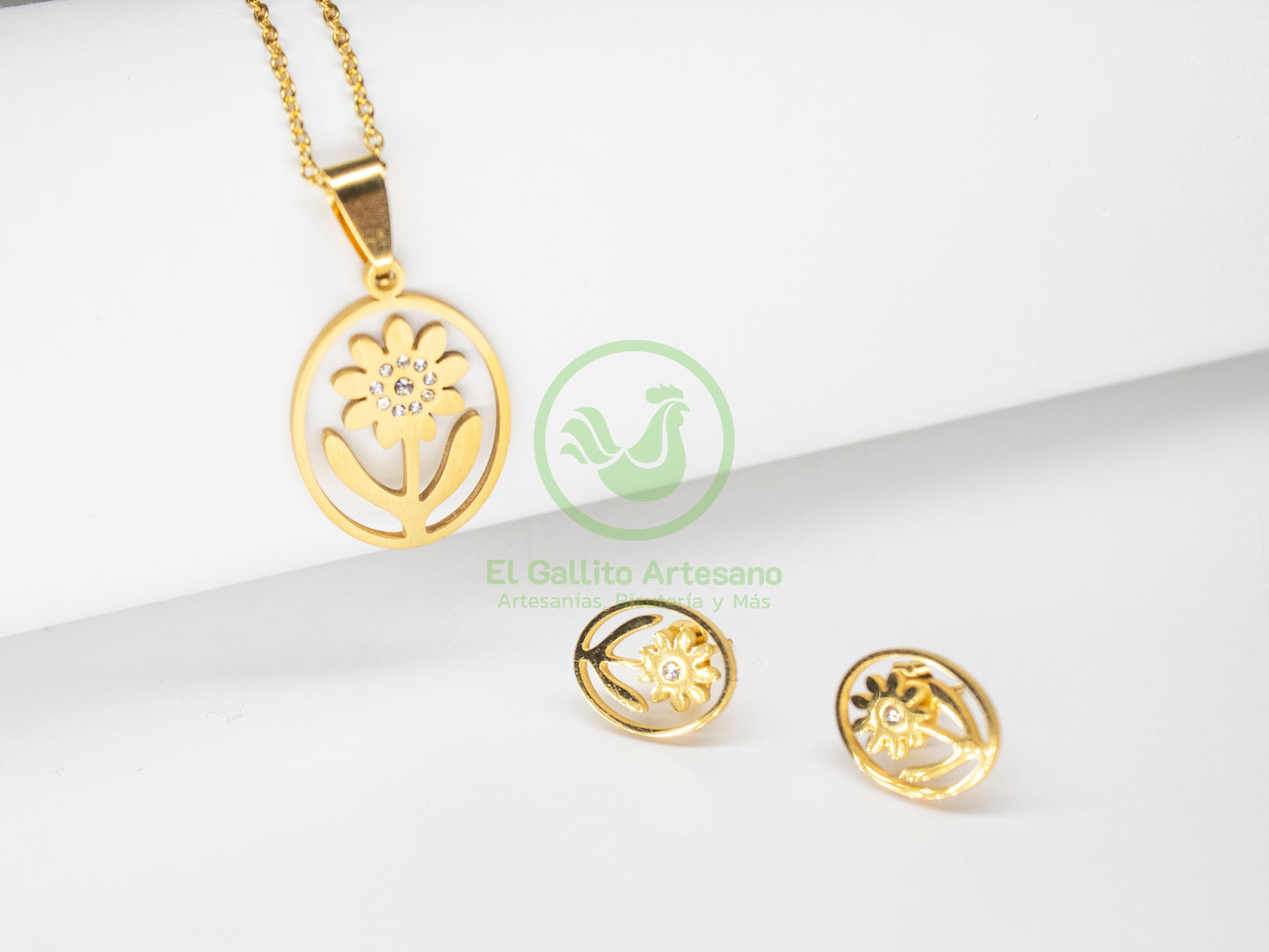 Collar Acero #27 - Girasol Cristal