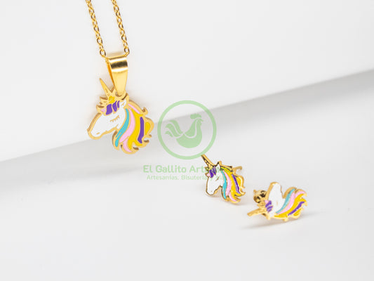 Collar Acero #34 - Unicornio